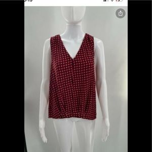 NWOT NORDSTROM CHELSEA 28 PATTERN SLEEVELESS V NECK HI LO TOP SZ M